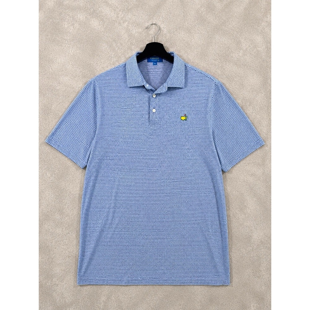 Clubhouse Collection Masters Polo Shirt Mens XXL Blue Golf Performance Geometric